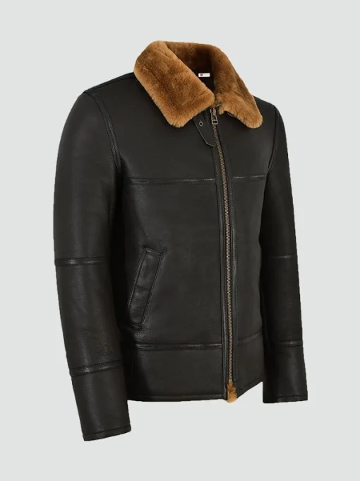 Men's Traditional Brown Shearling Jacket