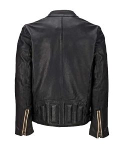 Men’s Vintage Retro Cafe Racer Black Leather Jacket