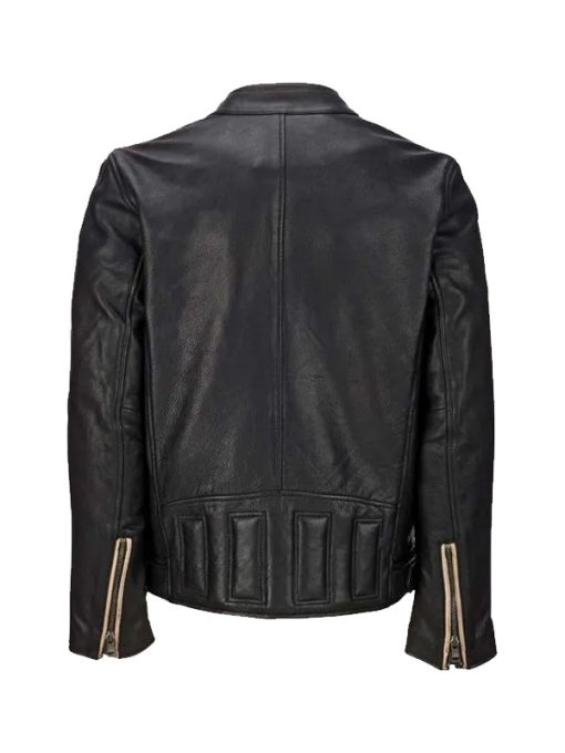 Men’s Vintage Retro Cafe Racer Black Leather Jacket