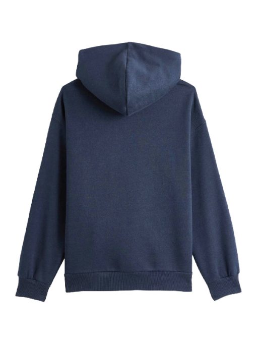 Navy Blue Pullover Fleece Hoodie