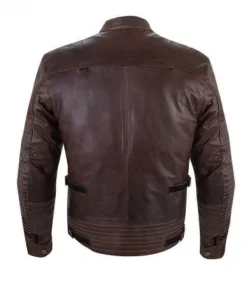 Brown Biker Leather Jacket For Men's