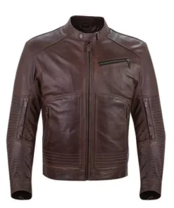 Men’s Brown Leather Biker Jacket