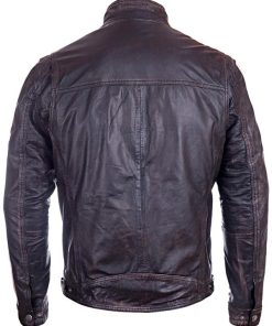 Mens-Vintage-Cafe-Racer-Distressed-Leather-Biker-Jacket-Black-BACK
