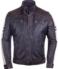 Mens-Vintage-Cafe-Racer-Distressed-Leather-Biker-Jacket-Black-FRONT