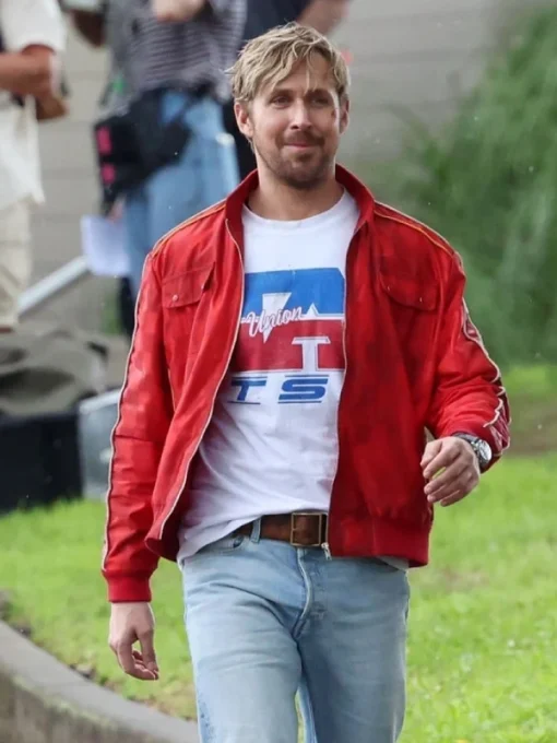 Ryan Gosling Red Leather Jacket