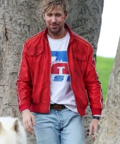 The Fall Guy Ryan Gosling Red Leather Jacket