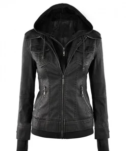 Womens-Black-Fitted-Leather-Bomber-Jacket