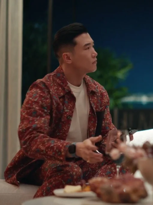 Joel Kim Booster Loot Season 2 Nicholas Red Floral Shirt Jacket