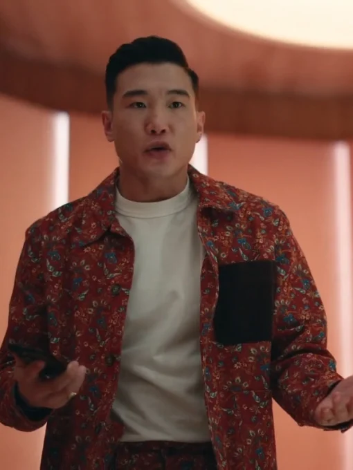 Loot Season 2 Joel Kim Booster Red Floral Shirt Jacket