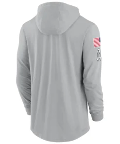 2024 Dallas Cowboys Salute To Service Long Sleeve Hooded T-Shirt