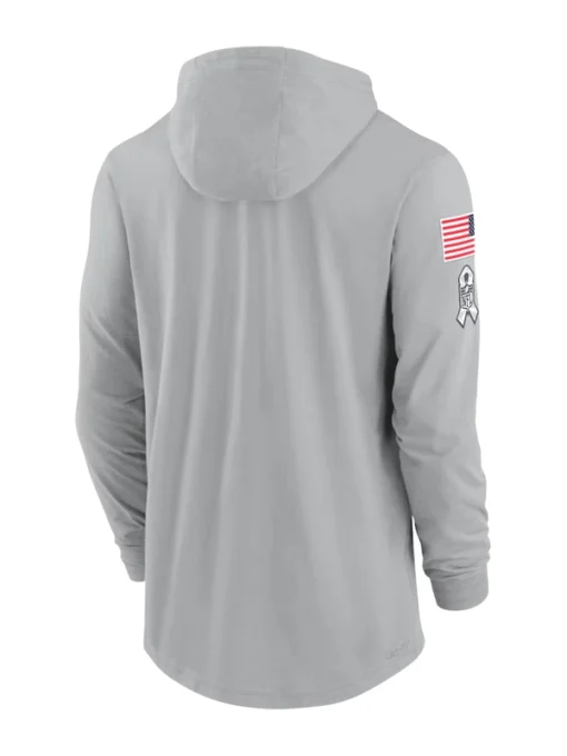 2024 Dallas Cowboys Salute To Service Long Sleeve Hooded T-Shirt