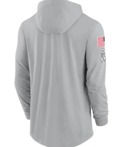 Salute To Service Detroit Lions 2024 Long Sleeve Hooded T-Shirt