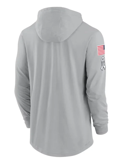 Salute To Service Detroit Lions 2024 Long Sleeve Hooded T-Shirt