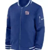 New York Giants Full-Zip Blue Bomber Jacket