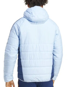 Real Madrid 2025 Blue Training Hooded Puffer Jacket