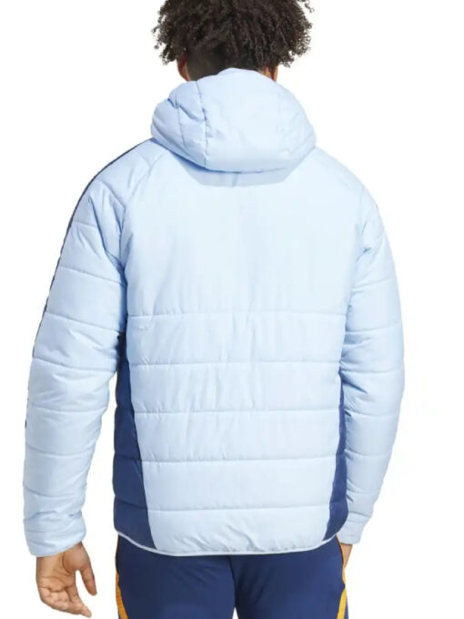 Real Madrid 2025 Blue Training Hooded Puffer Jacket