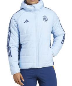 Real Madrid 24_25 Blue Training Hooded Puffer Jacket