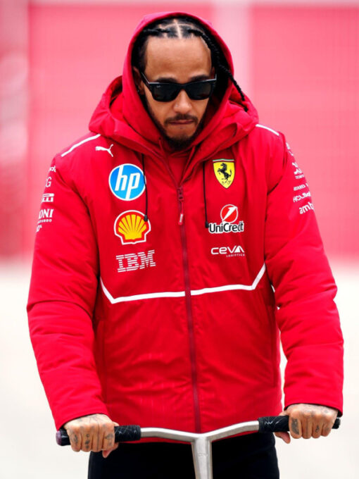 Ferrari F1 HP 2025 Red Hooded Jacket