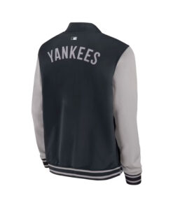 New York Yankees Navy And Gray Dugout Full-Zip Bomber Jacket