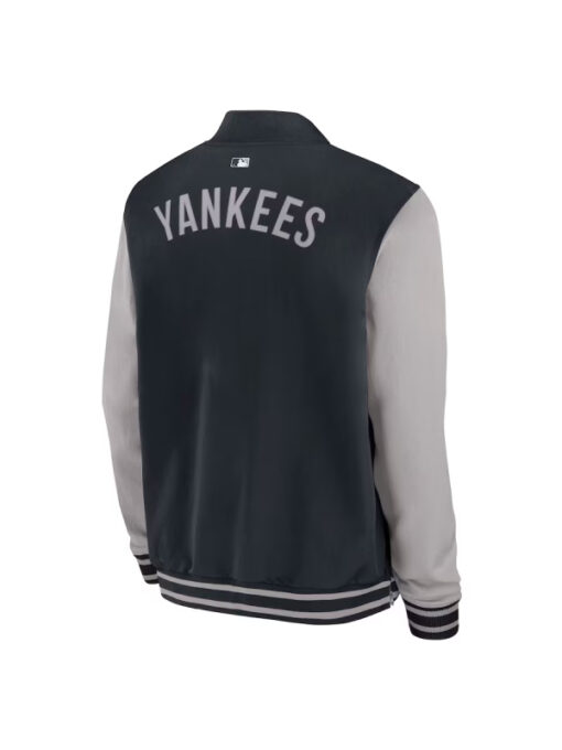 New York Yankees Navy And Gray Dugout Full-Zip Bomber Jacket