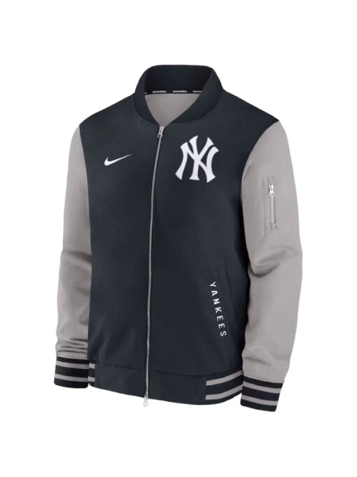 New York Yankees Navy And Gray Dugout Full-Zip Jacket