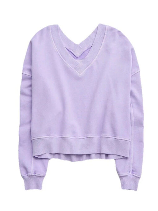 North Of North Season 01 Anna Lambe Purple V Neck Sweater