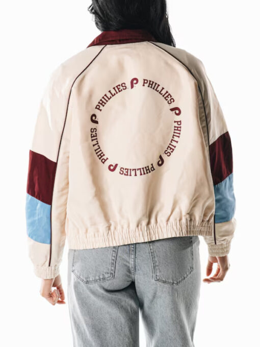 Philadelphia Phillies Cream Color-Block Full-Zip Track Jacket
