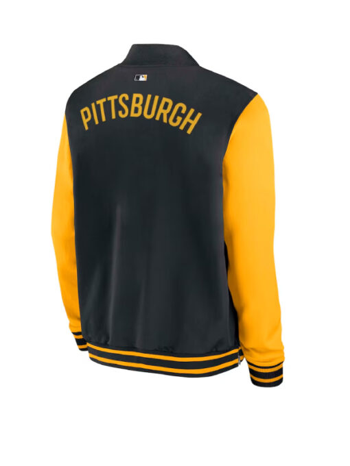 Pittsburgh Pirates Black_Yellow Dugout Full-Zip Bomber Jacket