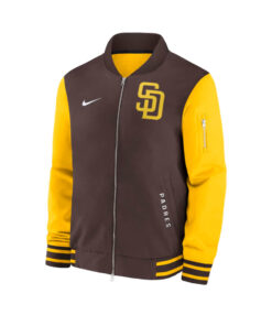 San Diego Padres Brown_Gold Dugout Bomber Jacket