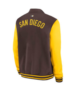 San Diego Padres Brown_Gold Dugout Full Zip Bomber Jacket