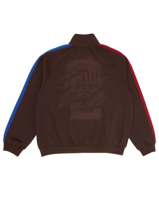 CJ x FCB Barca Retro Zip Anthem Brown Jacket