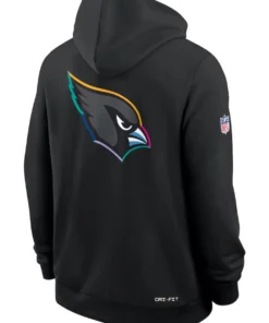 Arizona Cardinals Black 2025 Crucial Catch Sideline Dri-FIT Hoodie