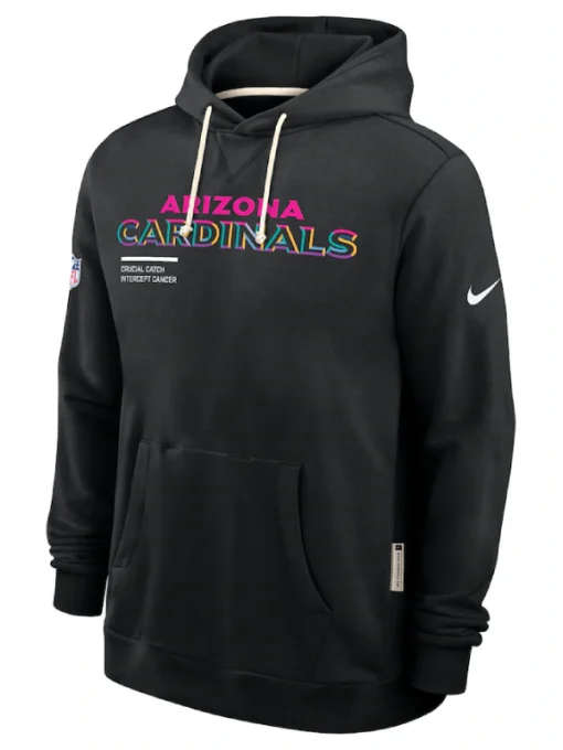 Arizona Cardinals Black 2025 Crucial Catch Sideline Hoodie