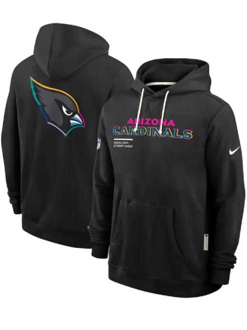 Arizona Cardinals Black 2025 Crucial Catch Sideline Standard Issue Dri-FIT Hoodie