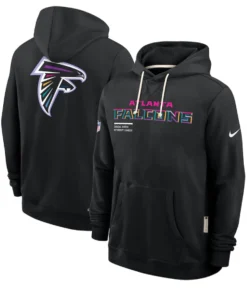 Atlanta Falcons Black 2025 Crucial Catch Sideline Standard Issue Dri-FIT Hoodie