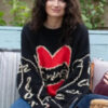 Bad Sisters S02 Eve Hewson Love Black Heart Sweater