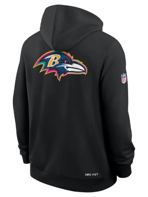 Baltimore Ravens Black 2025 Crucial Catch Sideline Dri-FIT Hoodie