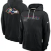 Baltimore Ravens Black 2025 Crucial Catch Sideline Standard Issue Dri-FIT Hoodie
