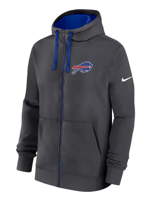 Buffalo Bills Anthracite Primetime Club Full-Zip Hoodie