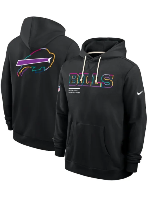 Buffalo Bills Black 2025 Crucial Catch Sideline Standard Issue Dri-FIT Hoodie