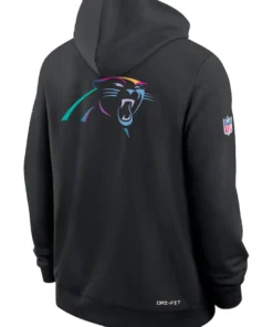 Carolina Panthers Black 2025 Crucial Catch Sideline Dri-FIT Hoodie
