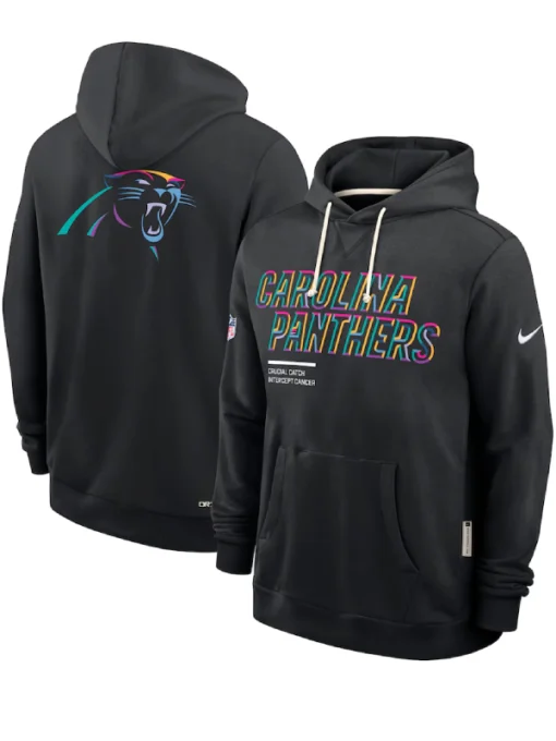 Carolina Panthers Black 2025 Crucial Catch Sideline Standard Issue Dri-FIT Hoodie