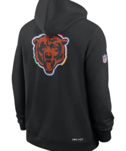 Chicago Bears Black 2025 Crucial Catch Sideline Dri-FIT Hoodie