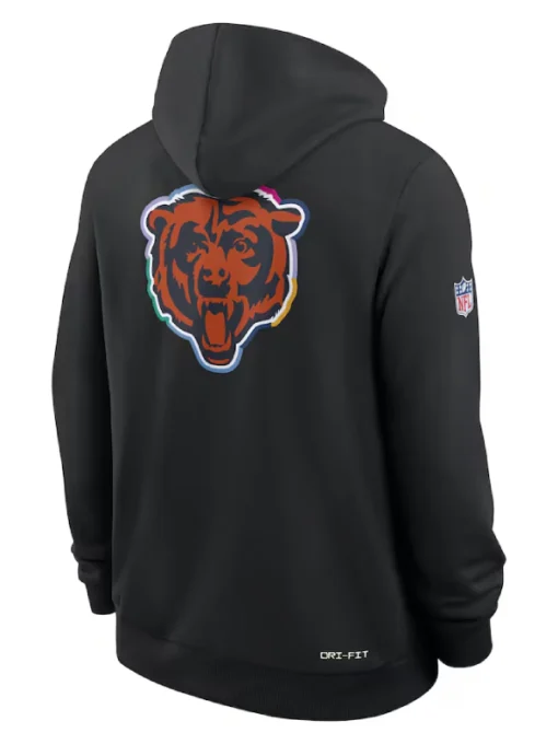 Chicago Bears Black 2025 Crucial Catch Sideline Dri-FIT Hoodie