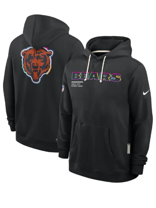Chicago Bears Black 2025 Crucial Catch Sideline Standard Issue Dri-FIT Hoodie