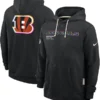 Cincinnati Bengals Black 2025 Crucial Catch Sideline Standard Issue Dri-FIT Hoodie