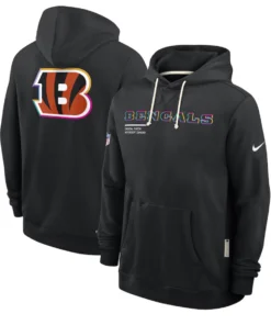 Cincinnati Bengals Black 2025 Crucial Catch Sideline Standard Issue Dri-FIT Hoodie