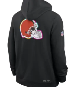 Cleveland Browns Black 2025 Crucial Catch Sideline Dri-FIT Hoodie