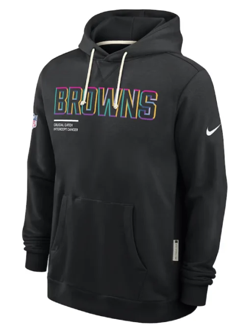 Cleveland Browns Black 2025 Crucial Catch Sideline Hoodie