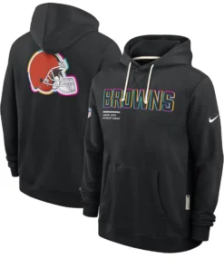 Cleveland Browns Black 2025 Crucial Catch Sideline Standard Issue Dri-FIT Hoodie